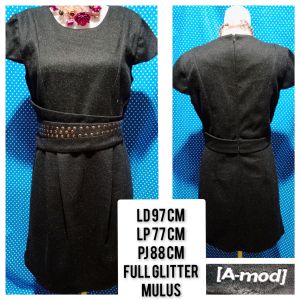 DRESS GLITTER HITAM(A-MOD) 414