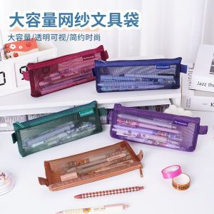 Túi Đựng Bút Chì Trong Suốt Dày INS Mini Túi Đựng Đồ Dùng Văn Phòng Phẩm Di Động Cho Học Sinh Tiểu Học Và Trung Học Cơ Sở