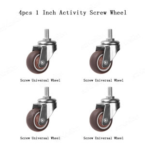 4 Pcs/lot 1 inch Stem Caster Wheels Furniture Castor Wheels TPR Screw Rod Wheels 360° Swivel Cart Wheels for Carts Furniture