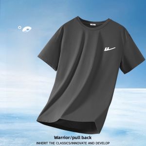 Warrior Ice Silk Quick Dry Short Sleeve T-Shirt Mens 2025 New Summer Thin Mesh Sport Half Sleeve Youth Fashion Breathable