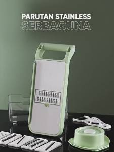 Parutan Serbaguna 6 in 1 Parutan Sayur Buah Multifungsi Vegetable Cutter Premium Stainless Steel