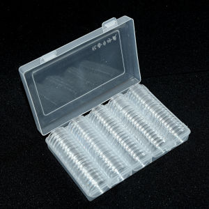100Pcs Dia 27mm Round Cases Coin Storage Capsules + 1Pc Plastic Storage Box Organizer For Coin Collection Coin Case Organizer