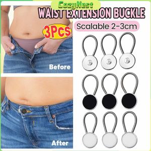 C.N. 3Pcs/pack Adjustable Metal Jeans Button Spring Elastic Waist Extender for Pants/Skirt