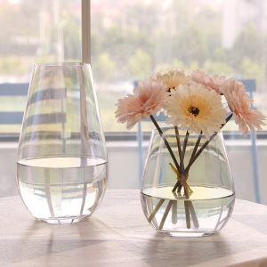 Nordic Style Glass Vase Transparent Creative Living Room Flower Decoration Sunflower Dried Flower Home Decorative Ornaments
