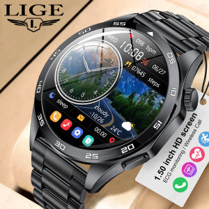 LIGE Asli Panggilan Bluetooth dan ECG Jam Tangan Pintar Pria Detak Jantung Anti Air Smart Watch