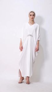 Urban Exchange Saira Kaftan White - Gamis Kaftan Putih Lengan 3/4