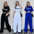 Wide Leg Pants Terno loose crop top in trendy designs & style. 