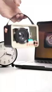 Portable R Bluetooth Speaker Vintage Transparent Hifi Sound Music Wireless Music Player with Ambient Light Support TF FM