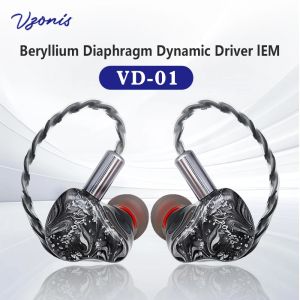 Vzonis VD01 Resin In-Ear HiFi Wired Earphones IEM 10mm Dual Dynamic Driver Music Earbuds Gaming Headset with 2-pin 3.5mm Cable