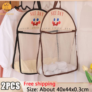 【Free shipping】2PCS Cute Large Capacity Hanging Mesh Bag Socks Bra Underwear Wardrobe Storage Organizer