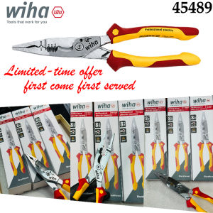 Wiha | Wiha 45489 Professional Long Nose Pliers Ergonomic Non-Slip Grip for Electrical Wiring Industrial Machinery Maintenance