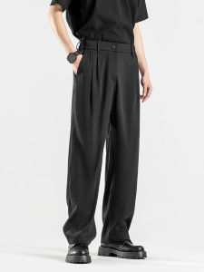 กางเกงขายาวทรงหลวมสบาย ๆ สำหรับผู้ชาย ทรงตรง กางเกงขายาวฤดูใบไม้ผลิและฤดูใบไม้ร่วง กางเกงขายาวทรงหลวม 2 กระเป๋า ทรงใหม่ กางเกงขายาวสีพื้น