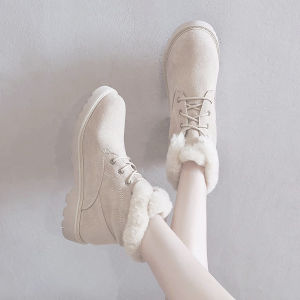 Womens Fleece Lined Martin Snow Boots Winter Warm Cotton Thick Bottom Short Boots Fashionable All Match 2025 New Arrival