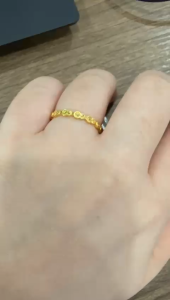 Poh Heng Jewellery 22K Fortune Link Gourd Ring in Yellow Gold[Price By Weight]