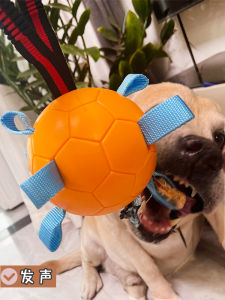 Durable Dog Toy Football Sound Making Interactive Intelligence Stimulation Chew Resistant Boredom Buster Small Large Dogs Pulling Ball