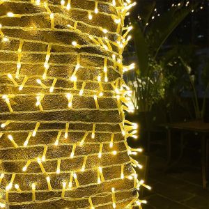 220V EU Plug String Lights Outdoor Christmas LED Garlands Decor House Shrubbery Street Wedding Party Tree Inner Court Holiday