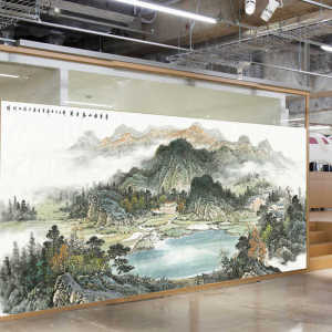 New Chinese Style Static Cling Wall Art for Living Room Office Tea Room Study Glass Door Window Frosted Film Wealth Bowl