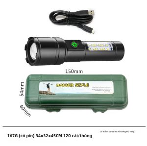 Đèn Pin Siêu Sáng 100.000 Lumen Hợp Kim Nhôm Đèn Laser Trắng Sạc Lại Được Di Động Pin Bền Lâu Dùng Để Tự Vệ