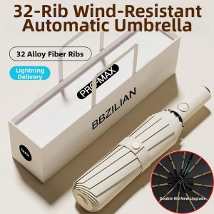 Automatic Sun And Rain Protection Large Customized Umbrella 32 Ribs