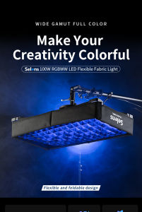selens 100W RGBWW LED Flexible Fabric Light for Live Broadcast Interview Photography Studio