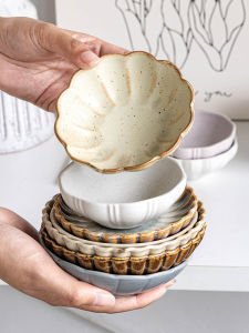 Nhã Nhặn Retro Appetizer Plate Condiment Bowl BBQ Household Seasoning Small Plate Vinegar Plate Trang Trí Nhà Bếp