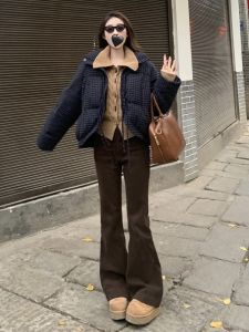 Quần Jeans Ống Loe Brown Mella Cao 175 Cm Cho Nữ Mùa Xuân Quần Ống Loe Cao Cấp Thường Ngày Cạp Cao Quần Dài Đến Sàn