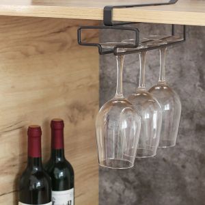 Hanging Wine Glass Holder Kitchen Punch Free Cabinet Champagne Glass Bottle Storage Rack Bar Restaurants Multi Purpose Organizer