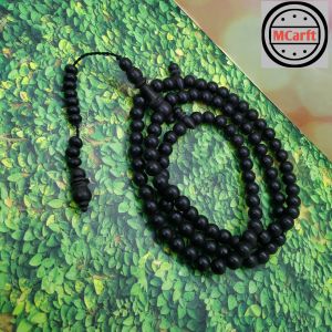 MAHEN CRAFT kalung tasbih kayu kelor hitam model bandul C40