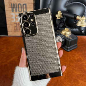 Ultra-Thin Gyro Stand Phone Case for Samsung S24 S23 Ultra S22 S21U Heat Dissipation Honeycomb Shell Full Protection Anti-Fall