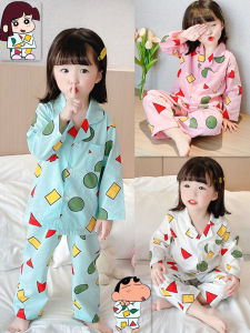 Kochava Cartoon Short Sleeve Childrens Sleepwear Set Baby Boys Girls Cotton Home Clothes Air Conditioner Suit for Kids