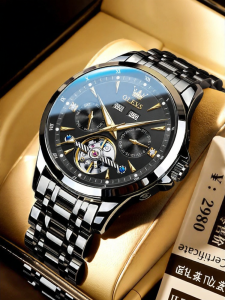 OLEVS | Automatic Mechanical Mens Watch Stainless Steel Fashion Hollow Luminescent