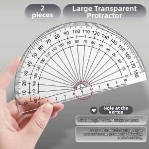 XINZUO | Transparent Protractor Ruler for Learning Measurement