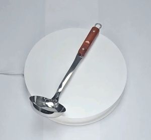 Sendok Sayur Stainless Steel Gagang Kayu Kilap|Wooden Handle Stainless Steel Ladle WK10-3