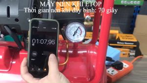 MÁY NÉN KHÍ ETO XH-6009L không dầu giảm âm dung tích 9L dùng cho bơm hơi ô tô phun sơn bắn đinh loại khỏe