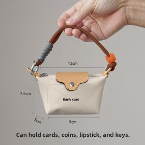 Mini Dumpling Shaped Makeup Bag Womens Compact Earphone Storage Pouch Key Card Wallet Musicians Stylish Oxford Fabric Bag