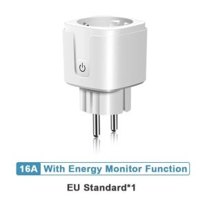 Tuya WiFi Smart EU Plug Socket 16A/20A Power Monitor Remote Control Smart Life App Remote Alexa Google Assistant Voice Control