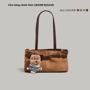 URCDN RDALVO | Túi Dưới Cánh Tay Da Lộn Sang Trọng Vintage Đeo Vai Một Bên