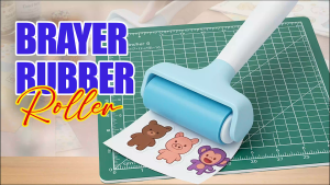 iPrintph Rubber Brayer Roller Comfortable Handle Rubber Roller for Arts and Crafts - 3.7inches