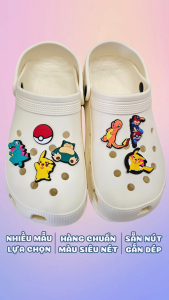 Charm gắn dép mẫu pokemonn C47 sticker mẫu PVC mềm phụ kiện trang trí dép