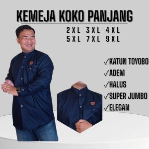 Baju Koko Jumbo XXXL 7XL 6XL Kemeja koko pria Lengan Panjang M L XL