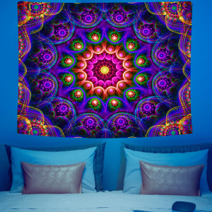 VIKAMA Vibrant Mandala Tapestry Geometric Patterns with Powerful Visual Impact Bedhead Decor Room Accent
