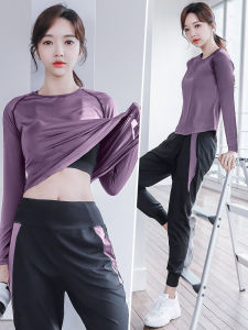 Womens Yoga Fitness Gymnastics Outfit Quick Dry Large Size Spring Autumn Running Sports Set New 2025 Professional Morning Exercise