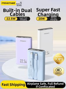 PISEN | Certified Quick Charge 20000mAh Ultra Slim Power Bank With Cable 20000mAh