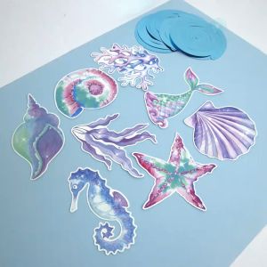 8pcs Mermaid Tail Shell Seahorse Spiral Hanging Decorations Swirl for Girls Mermaid Theme Birthday Party Supplies