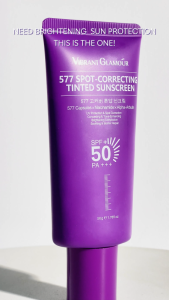 [ NEW] VIBRANT GLAMOUR 577 Spot-Correcting Sunscreen SPF50+ PA+++ No White Cast  Whitening  For Hot Climate 50g