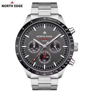 NORTH EDGE | Đồng Hồ Nam NORTH EDGE 2025 LongWings Máy Quartz Năng Lượng Mặt Trời Chống Nước 50M Kim Dạ Quang Chức Năng Bấm Giờ Kiểu Phi Công Thép Không Gỉ 316