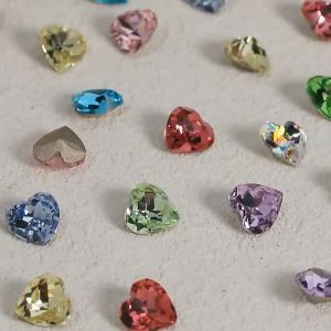1 Pcs K9 crystal manicure flash diamond jewelry / Symphony color pointed bottom manicure diamond jewelry K9水晶钻美甲多切面爱心尖底钻