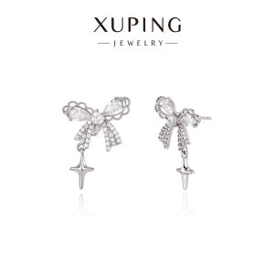 XUPING | Những Cặp Bông Tai Hình Nơ Đơn Giản Ngọt Ngào Với Họa Tiết Trải Màu