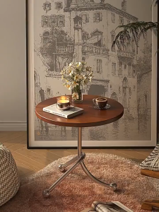 Baierdi Sofa Side Table Living Room Home Coffee Table Balcony Creative Small Round Table Vintage Simple Side Table Corner Table Bedroom Nightstand