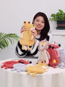 4Pcs Cartoon Animal Shape Coral Velvet Hand Towel Bathroom Hanging Absorbent Towel Kitchen Thick Embroidered Square Towel